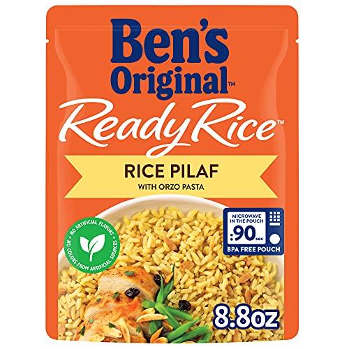 BEN'S ORIGINAL BEN'S ORIGINAL Ready Rice Rice Pilaf Flavored Rice, Easy Dinner Side, 8.8 oz Pouch (Pack of 12)