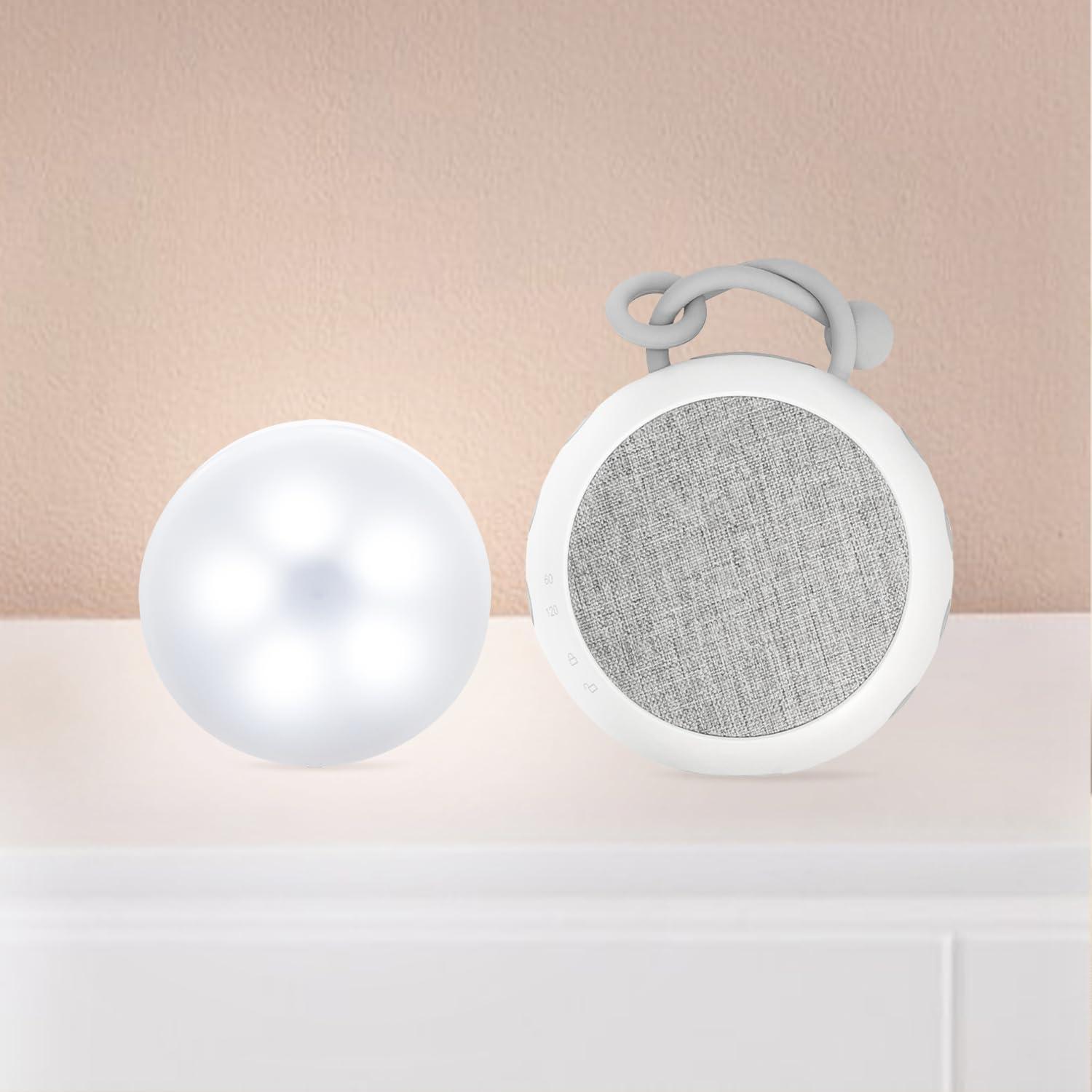 DAZZY DOT DAZZY DOT Rechargeable Puck Lights 2 Pack, Portable White Noise Sound Machine Baby