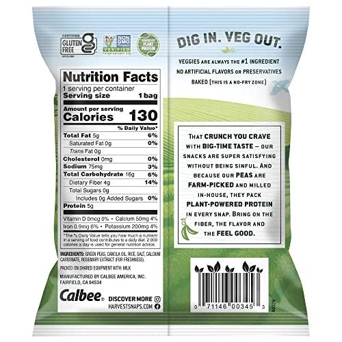 HARVEST SNAPS Harvest Snaps Veggie Chips (Lightly Salted Snack Crisps) | Powered by Plant Protein, Gluten Free, Non-GMO Baked Vegetable Crisps | Made in USA (24 Snack Packs)