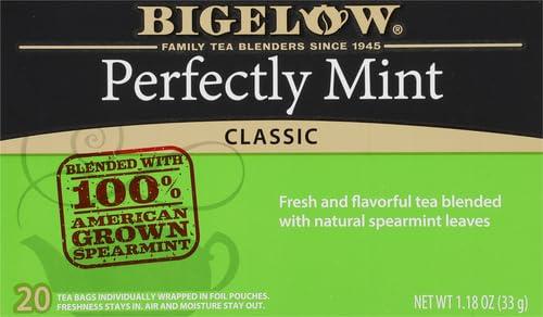 Bigelow Tea Bigelow Perfectly Mint Black Tea, Caffeinated, 20 Total Tea Bags