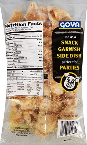 Goya Goya Foods Chicharrones, Fried Pork Rinds, 3 Ounce (Pack of 12)