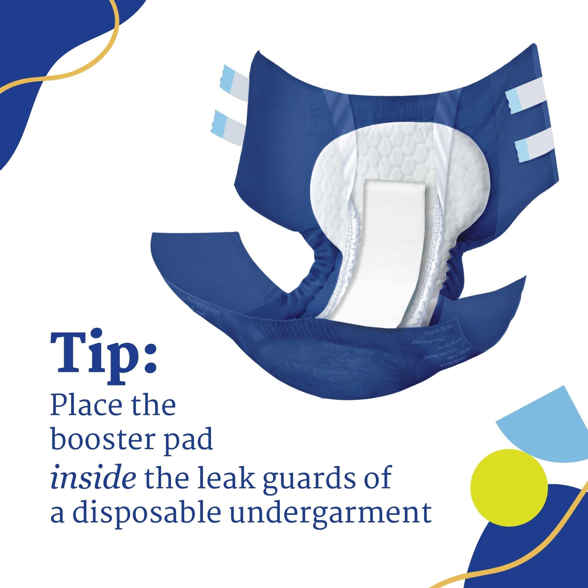 NorthShore NorthShore EternaDry Booster Pads for Men and Women, X-Large, Trial Pack/4