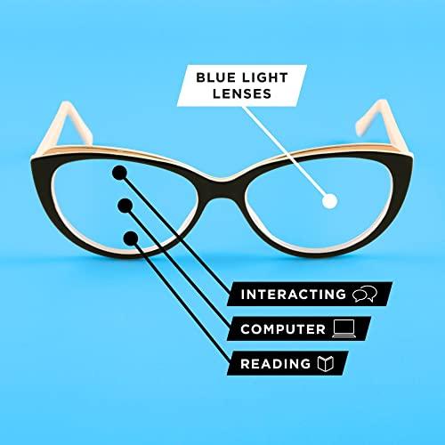 Sofia Vergara x Foster Grant Sofia Vergara x Foster Grant women\'s Gloria Blue Light Multi Focus Glasses Reading Glasses, Black, 51mm US