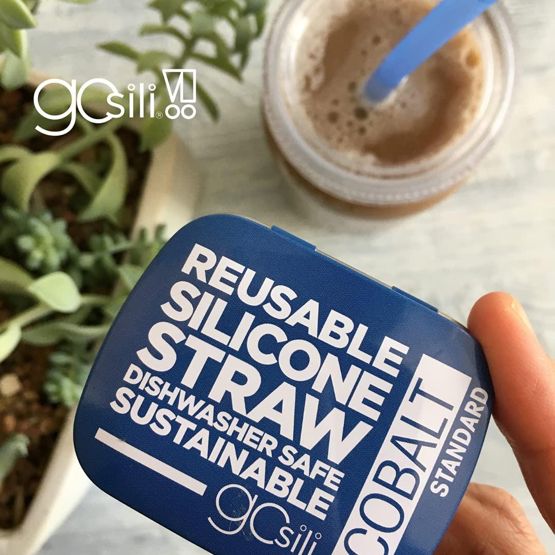 GoSili GoSili Reusable Standard 8\" Silicone Straw and Travel Case, (4 pack)
