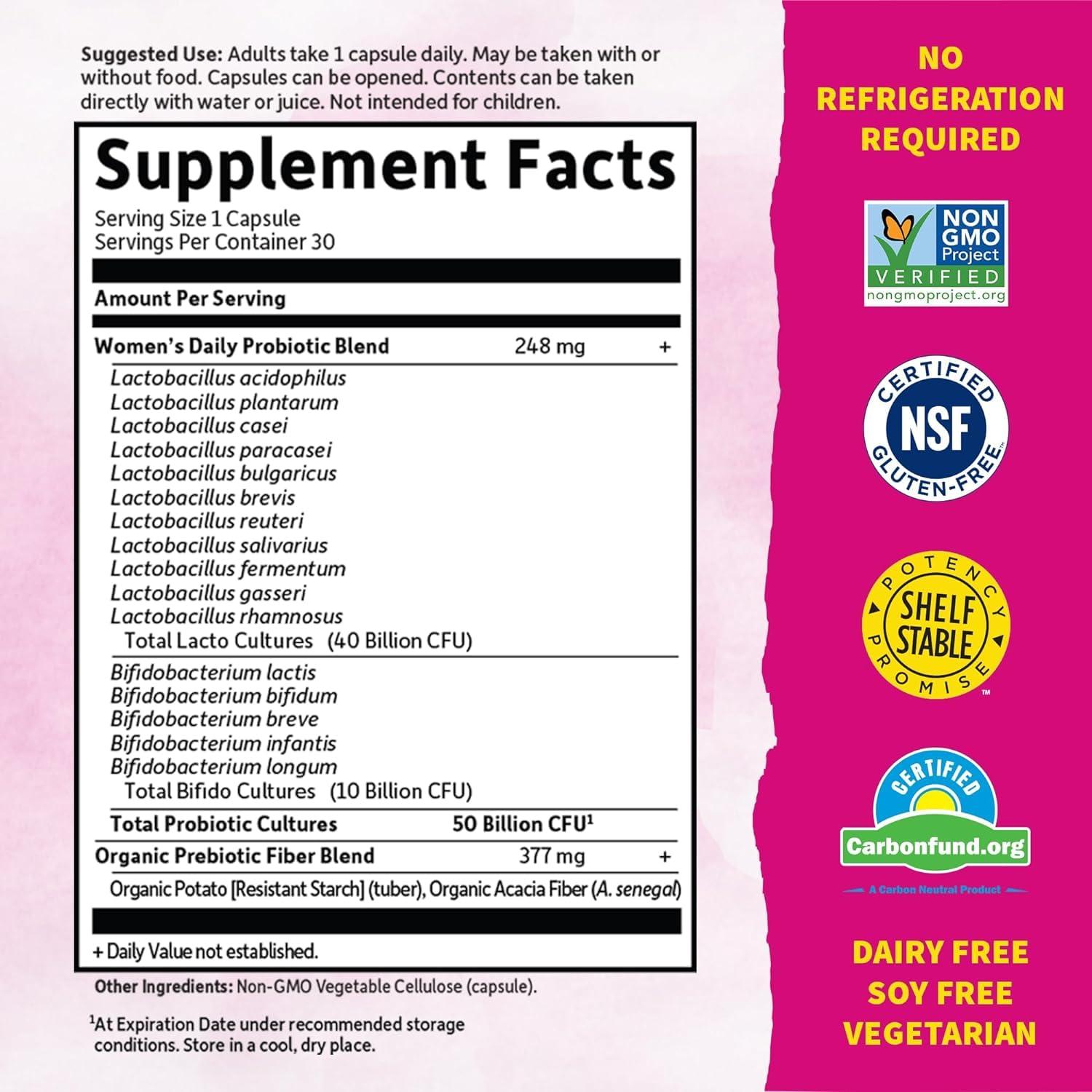 Garden of Life Garden of Life Multivitamin for Women, Vitamin Code Raw One for Women, Once Daily & Dr. Formulated Women\'s Probiotics Once Daily, 16 Strains, 50 Billion, 30 Count (Pack of 1)