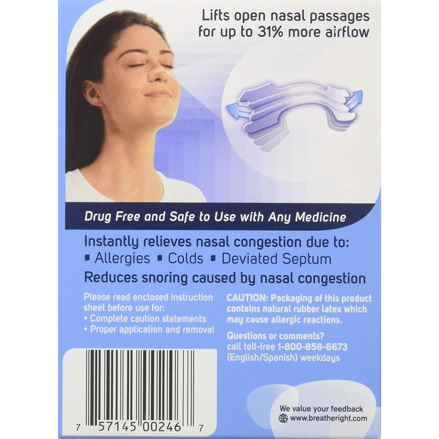 Breathe Right Breathe Right Nasal Strips Clear Large 30 Each (Pack of 9)