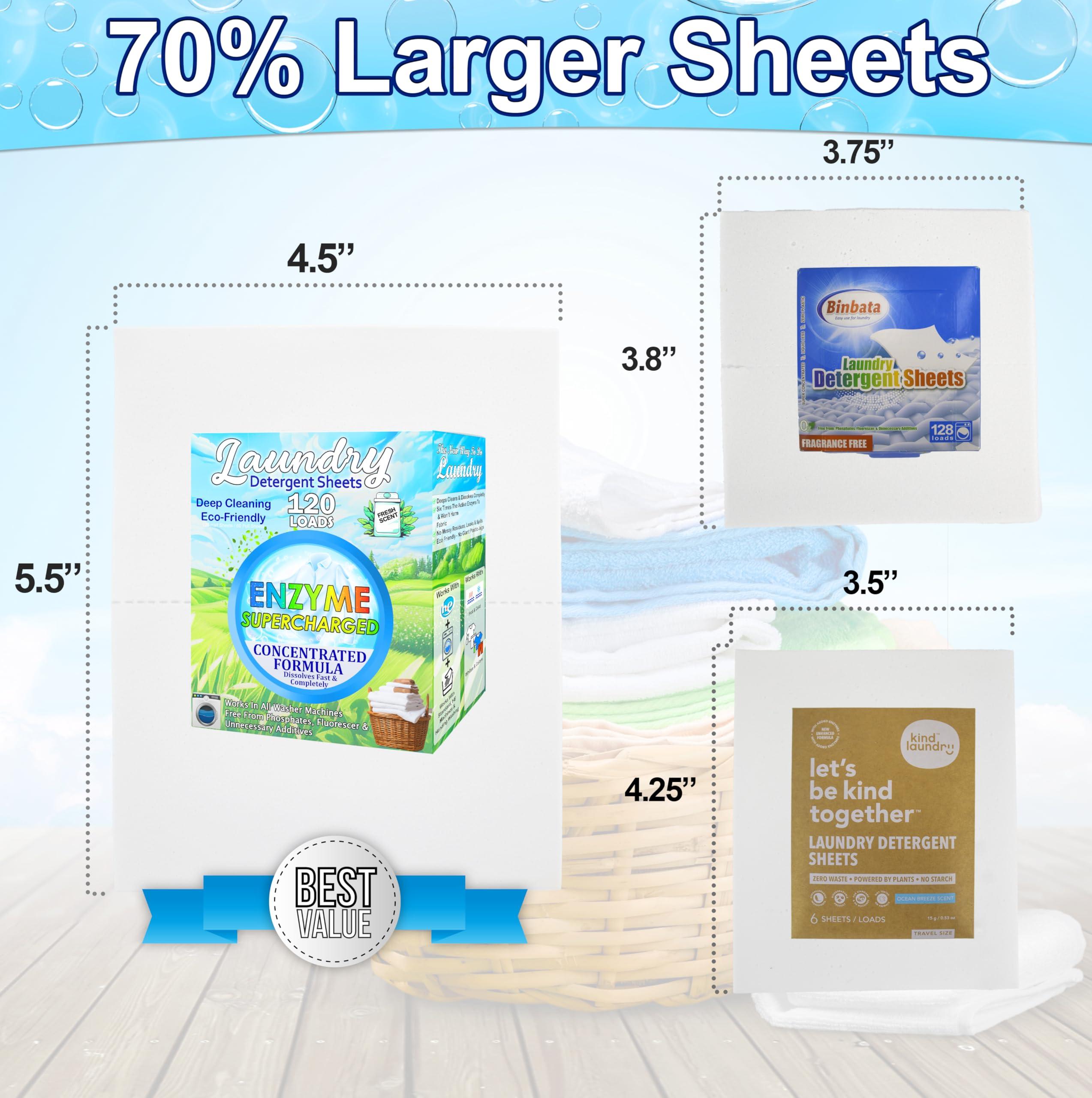 5 STAR SUPER DEALS Eco Laundry Detergent Sheets (120 Large Sheets) - Plant Based, Biodegradable Machine Washing Strips, Liquid Less, Plastic Free, Travel & Home Use - Compact & Pre-Measured (Ocean Breeze)