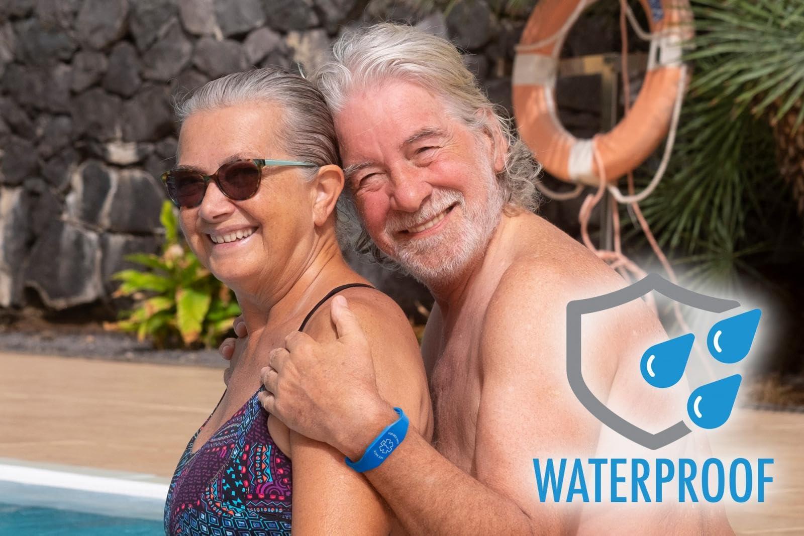 Universal Medical Data Elite II USB Medical Alert Bracelet Hypoallergenic Silicone Wristband w/ 2GB Waterproof Flash Drive, Engraved ID Plate, and Emergency Medical Card Access to Personal Health Record Portal, Gray