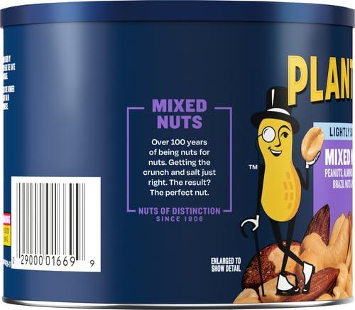 Planters PLANTERS Lightly Salted Mix Nuts, Party Snacks, Plant-Based Protein, 10 Oz Canister (Pack of 4)