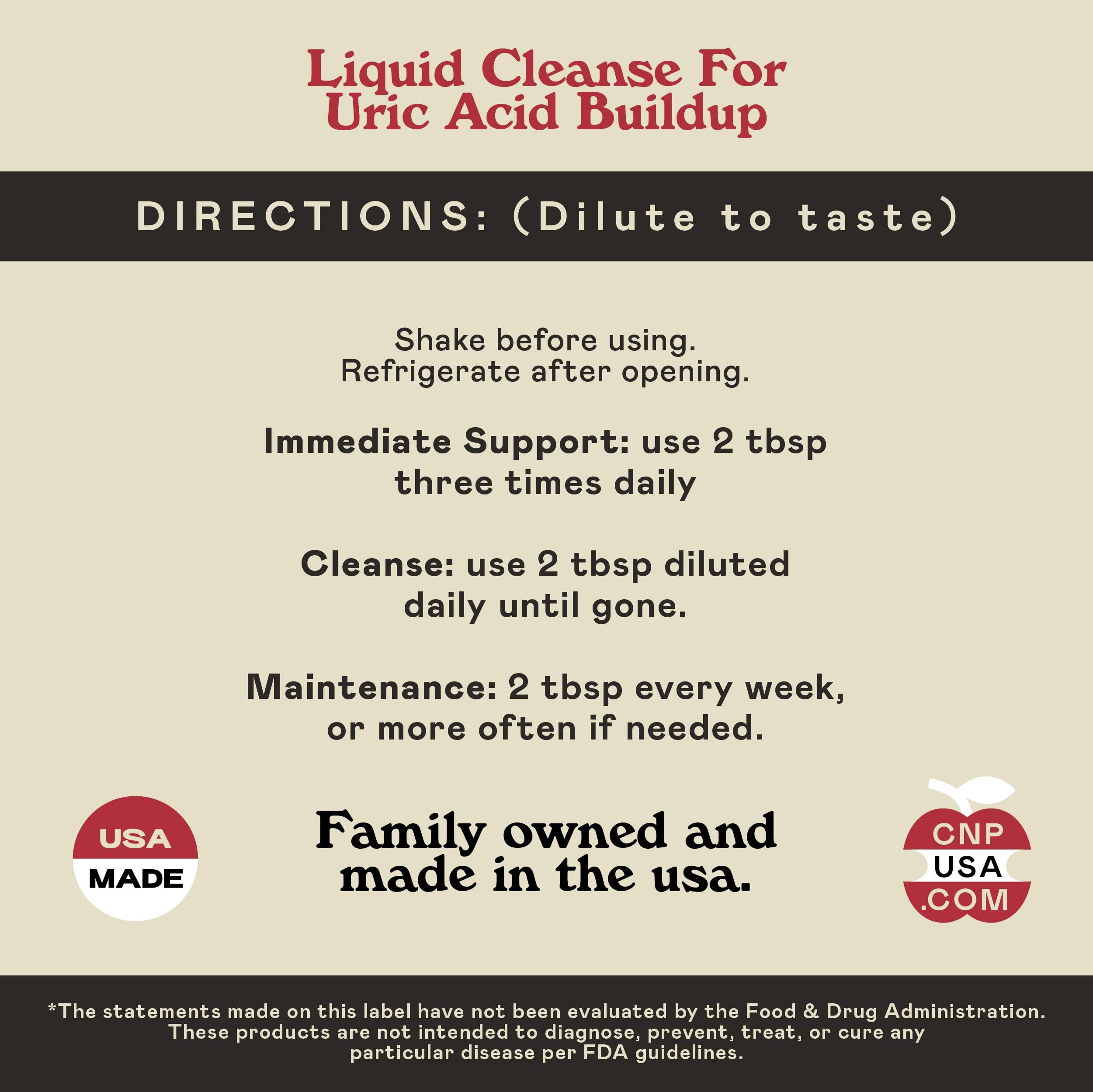 Complete Natural Products Complete Natural Uric Acid Complete - Liquid Supplement to Support Uric Acid Cleanse, Kidney Health & Blood Circulation with Apple Cider Vinegar, Tart Cherry, Beet Root, Lemon, Cinnamon - 12oz