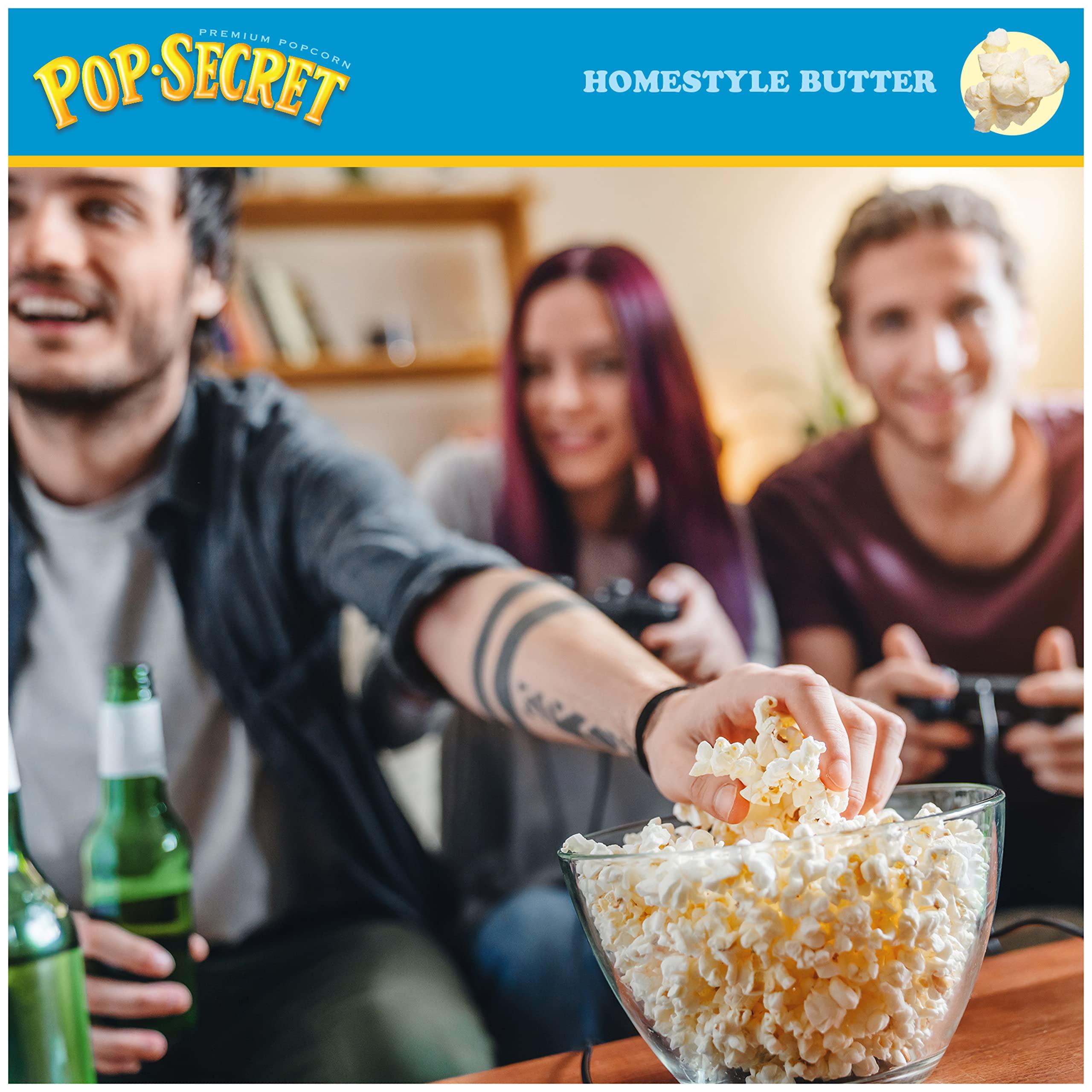 Pop Secret Pop Secret Microwave Popcorn, Homestyle Butter Flavor, 3.2 Oz Sharing Bags, 3 Ct (Pack of 2)