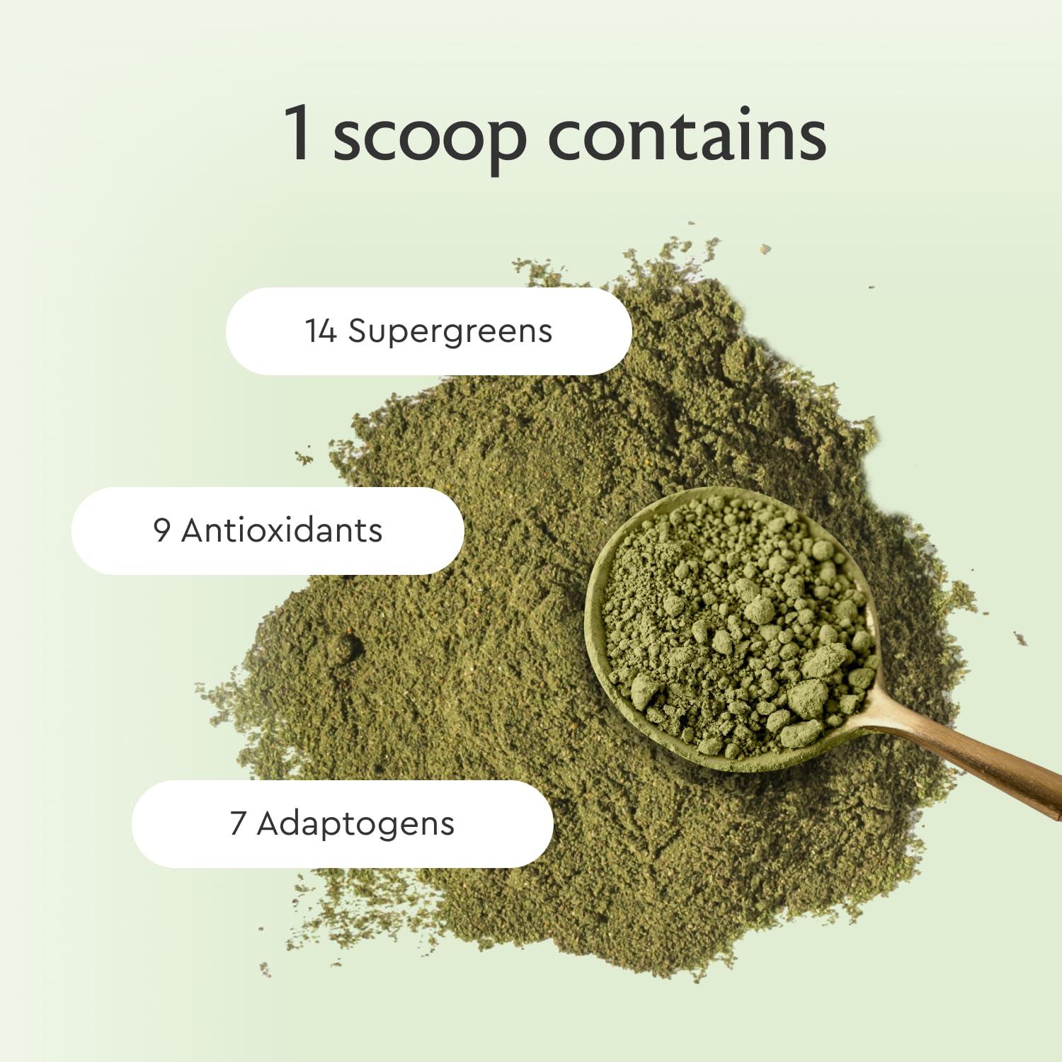 Alaya Naturals Alaya Organic Super Greens Powder - Premium Green Juice Superfood Supplement Powder - Adaptogens, Antioxidants & Probiotics Blend - USDA Organic, Non-GMO, Vegan - 30 Servings (Mixed Berry)