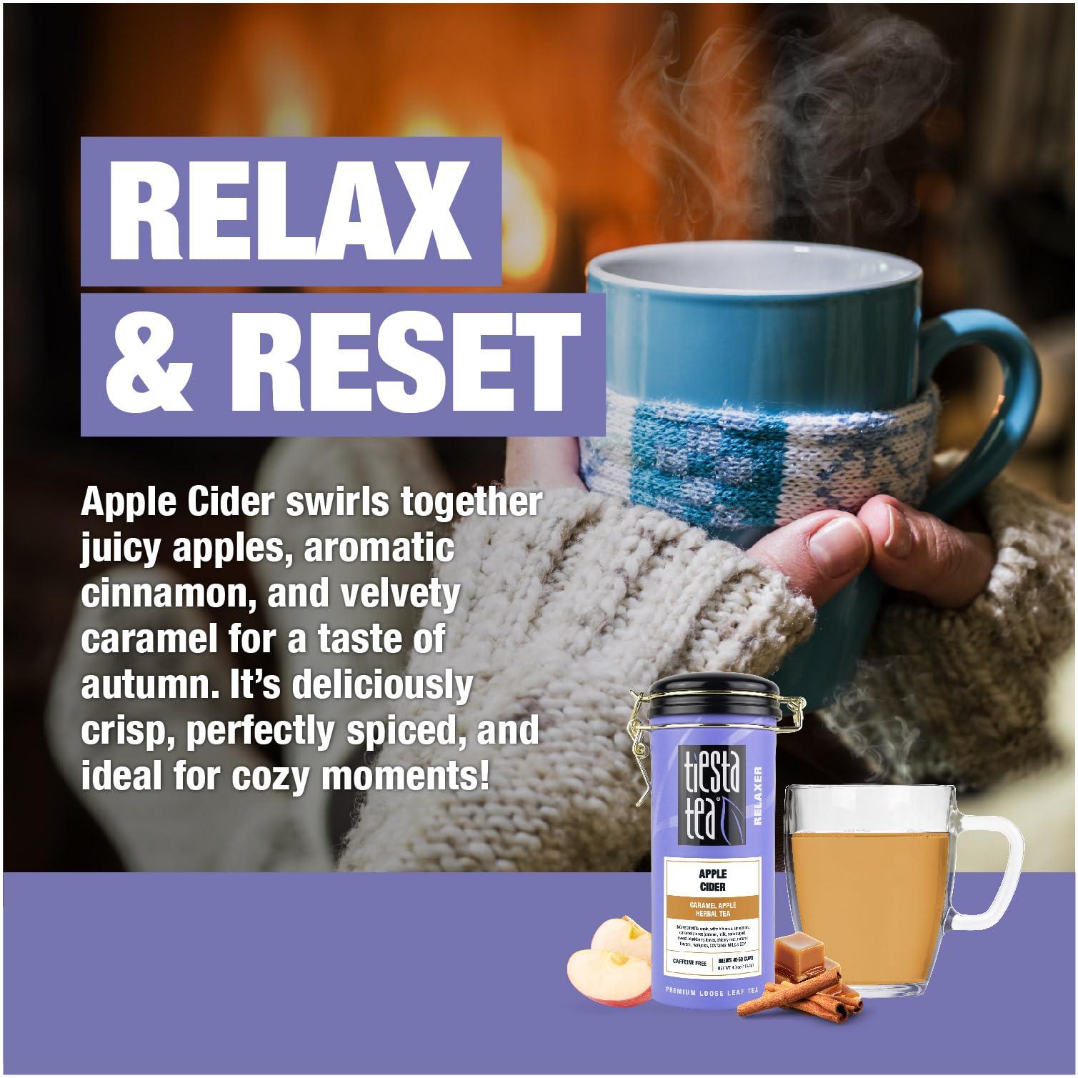 Tiesta Tea Tiesta Tea - Apple Cider | Loose Leaf | Caramel Apple Herbal Tea | Blend | Non-Caffeinated | Makes Hot or Iced Up to 40-50 Cups | 4oz Refillable Tin