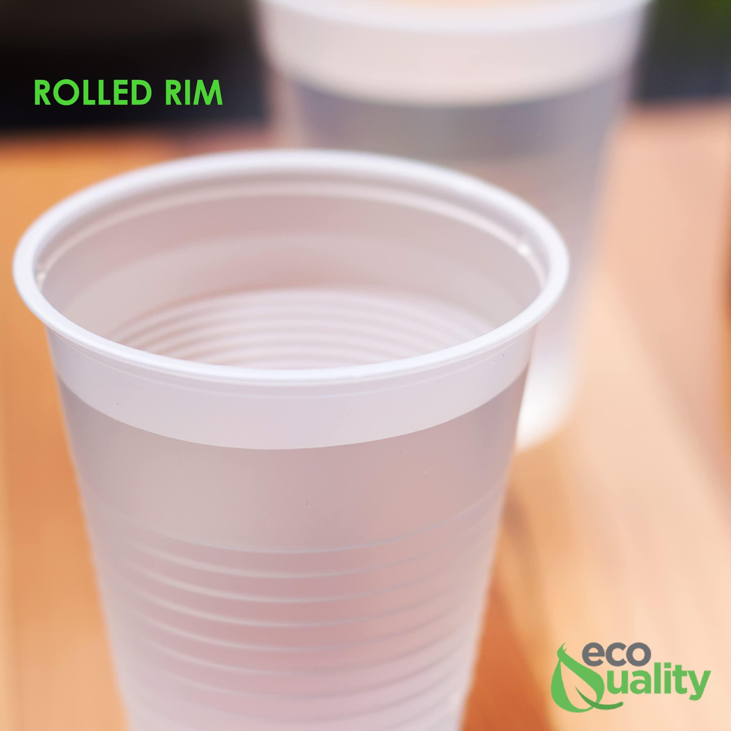 EcoQuality 7oz Translucent Plastic Cups - Disposable 7 ounce Cold Drink Party Cups - Cold Drink, Soda Cups, Party Cups, Water Cups, Drinking Cups for Home, Office, Events, Wedding, Parties and Takeout (2400)