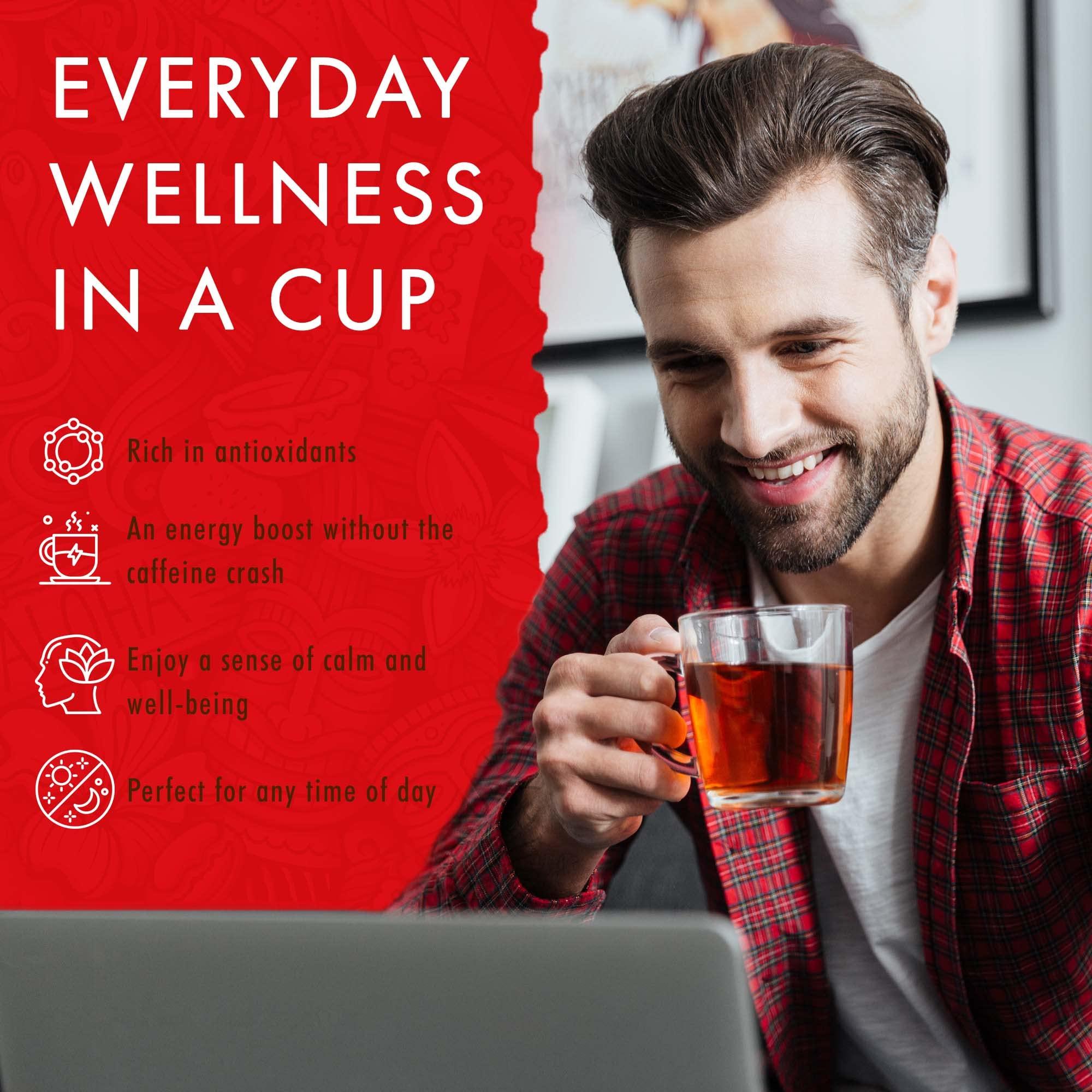 HAWAIIAN NATURAL T·E·A Hawaiian Natural Tea - Organic Hibiscus Bliss Herbal Tea, Caffeine-Free Hibiscus Tea, All-Natural and Antioxidant-Rich Wellness Tea, Vegan and Keto-Friendly, 60 Tea Bags