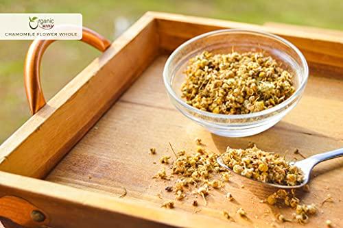 Organic Way Organic Way Chamomile Flower Whole (Matricaria chamomilla) - Herbal Tea | European Wild-Harvest | Kosher & USDA Certified | Vegan, Non-GMO & Gluten Free | 100% Raw from Albania (1/4LBS / 4Oz.)