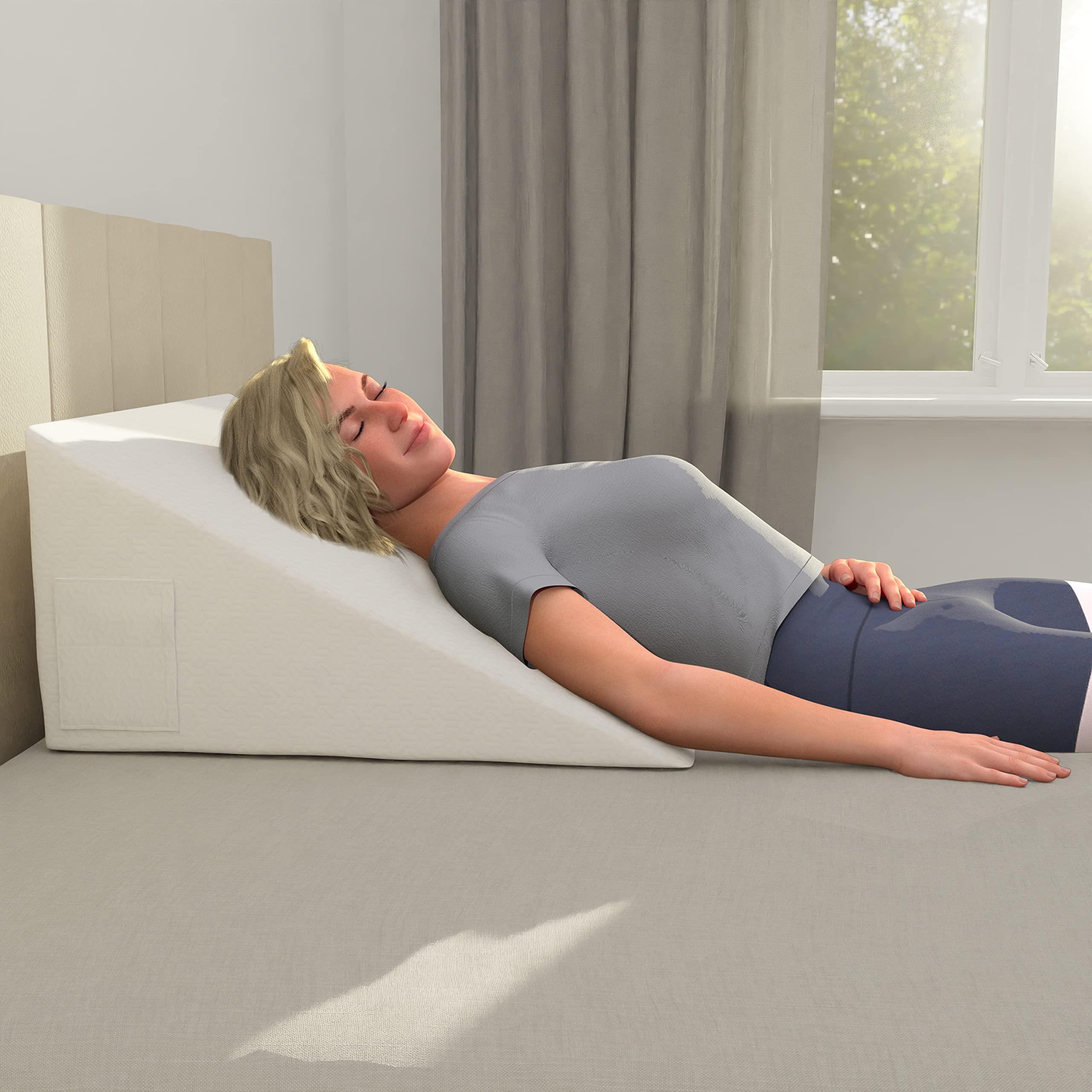 MEOVEN Wedge Pillow Cover for 24x24x12 Bed Wedge Pillow, Hypoallergenic, Replacement Wedge Pillow Case Cover with Zipper & Pockets