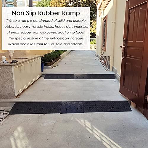 IHIPPO IHIPPO Doorway Uneven Floor Transition Strip, Curb Ramps for Driveway, Durable Low Cars Ramp Kerb Ramp for Sidewalks/Wayside/Garage, Huge Rubber Ramp for Rv Wheelchair Truck Caravan Buggy (Size : 100x30cmx1, 89014246251