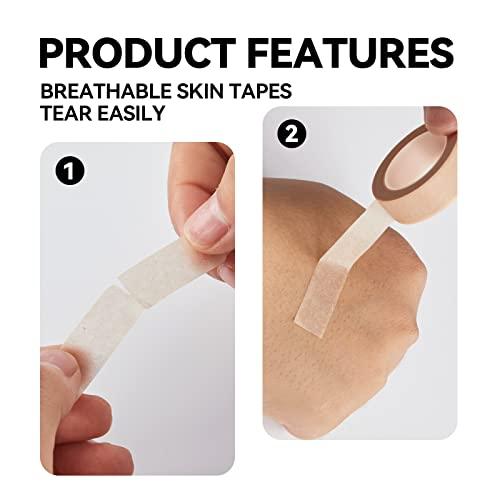 Nicime Nicime 10 Rolls 0.5 Inch Breathable Skin Tape, Face Tape Nose Tape, Flexible Stretch Bandages for Wound Injuries Swelling Sports (10Yards/Roll)