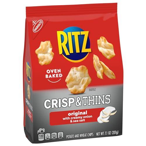 Ritz RITZ Crisp and Thins Original with Creamy Onion and Sea Salt Chips, 7.1 oz