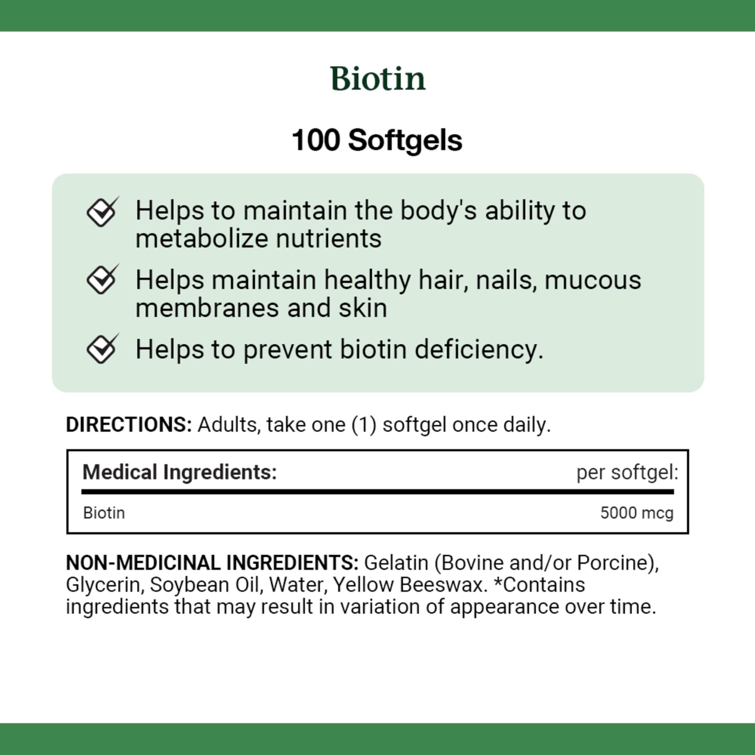 Nature's Bounty Nature's Bounty Biotin 5000mcg, 100 Count