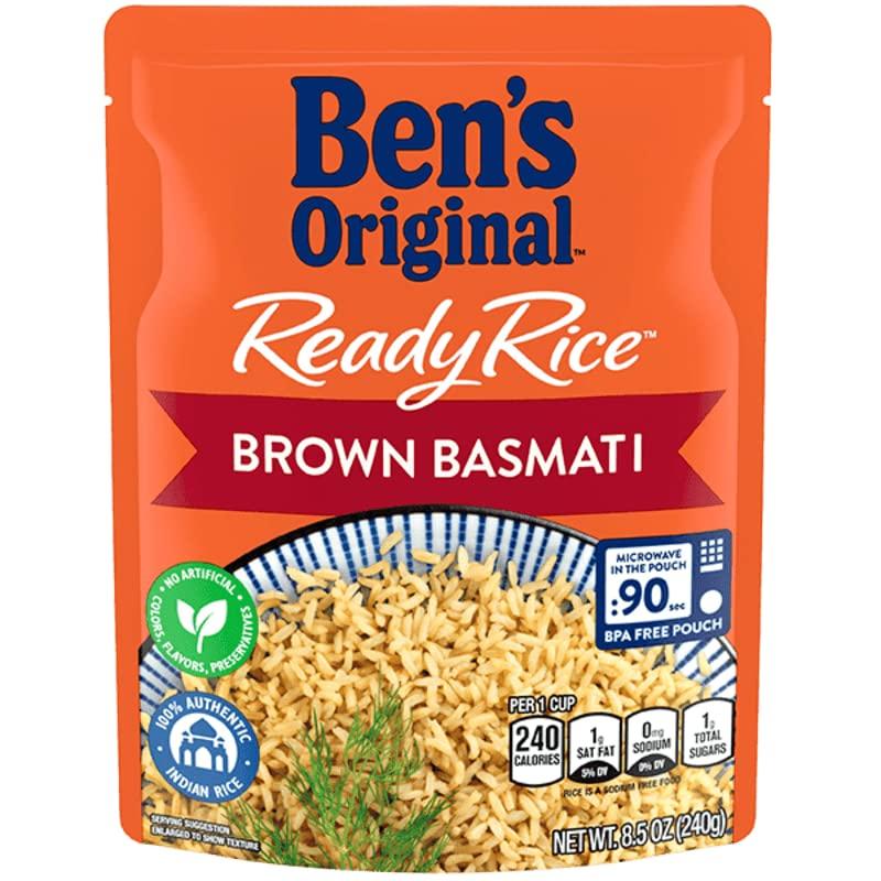 BEN'S ORIGINAL BEN'S ORIGINAL Ready Rice Brown Basmati Rice, Easy Dinner Side, 8.5 OZ Pouch (Pack of 12)