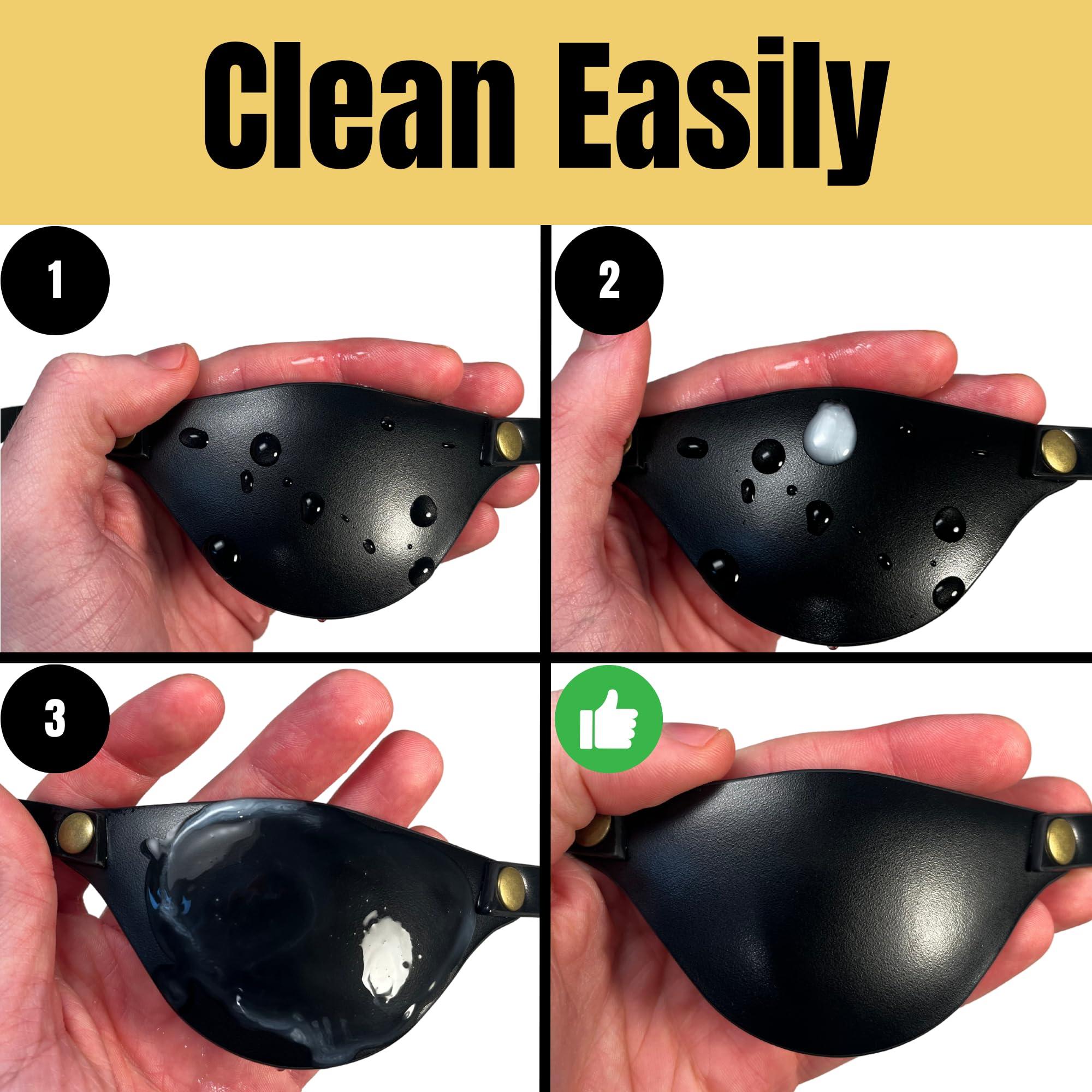 Extraordinary Commissary Extraordinary Commissary Black Leather Eye Patch for Adults - Adjustable Medical Eye Patches for Left and Right Eyes