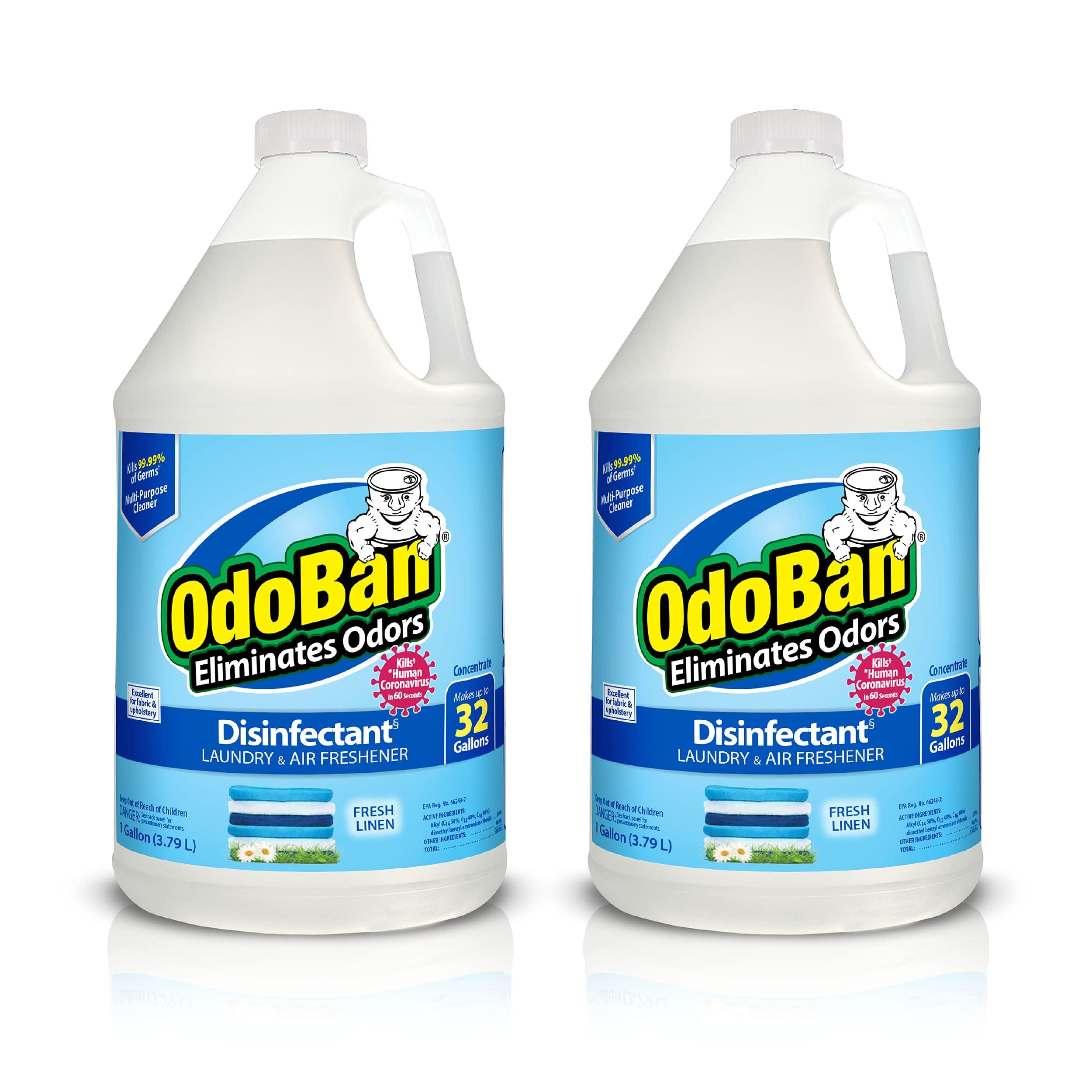 OdoBan OdoBan Disinfectant Concentrate and Odor Eliminator, 2 Gallons, Fresh Linen Scent & Professional Disinfectant and Odor Eliminator Concentrate, 4-Pack, 1 Gallon Each, Lavender Scent