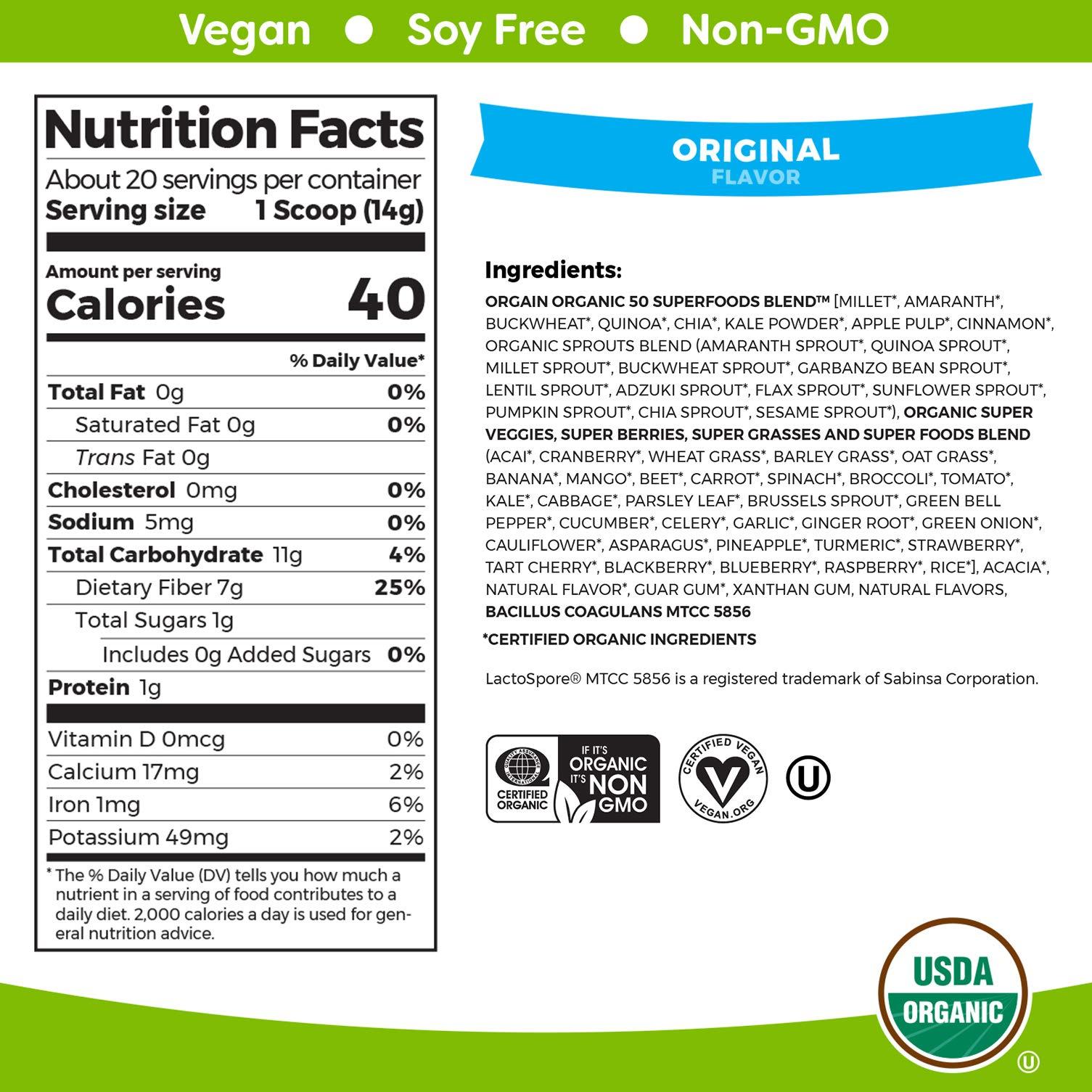 Orgain Orgain Organic Plant-Based Protein Powder + Superfoods Greens Powder Bundle (1.59lb + 0.62lb)