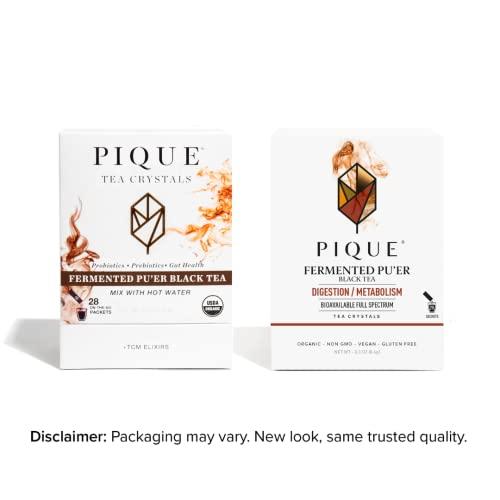 PIQUE Pique Organic Fermented Black (Ripe) Pu\'er Tea - Support Healthy Metabolism, Digestion - 28 Single Servings (1 Pack)