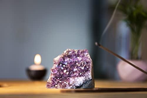 SAMSARI SAMSARI 4 to 5 Lb Amethyst Crystal Geode From Uruguay 4.5\" to 9\" Height, Natural Large Amethyst Cluster Rock Crystals and Healing Stones