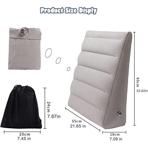 VOPHIA VOPHIA Inflatable Wedge Pillow - Lightweight & Portable Travel Wedge Pillow for Sleeping, Reading,Post Surgery&Leg Elevation - Triangle Pillow with Washable Cover Sleep Wedge Pillow (Grey)