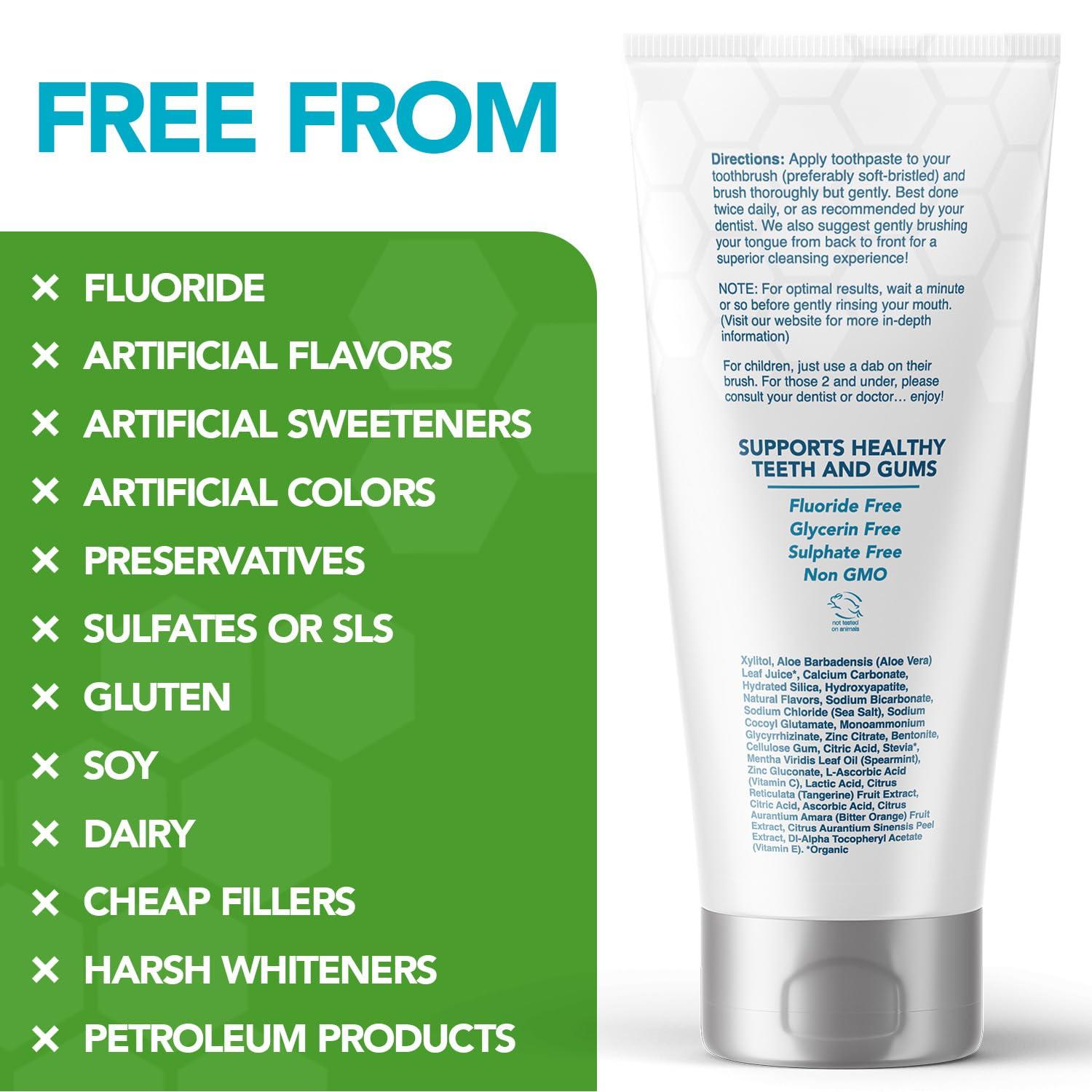 Great Oral Health Nano hydroxyapatite Toothpaste Fluoride-Free, Pro Mineralizer Toothpaste: Dentist Formulated Remineralizing Anti Cavity Xylitol Toothpaste, Enamel Support Sensitive Teeth Toothpaste Peppermint Wow