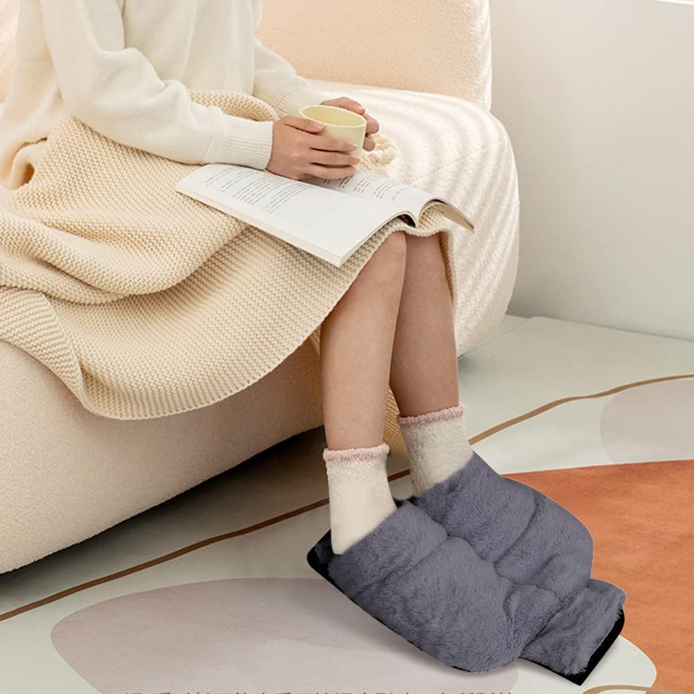 Ztexkee Foot Warmer Under Desk, Reusable Hot Water Bottle 2L Cold and Hot Rubber Hot Water Bag with Plush Cover Portable Hot Water Bottle Helps Relieve Muscle Aches & Pains