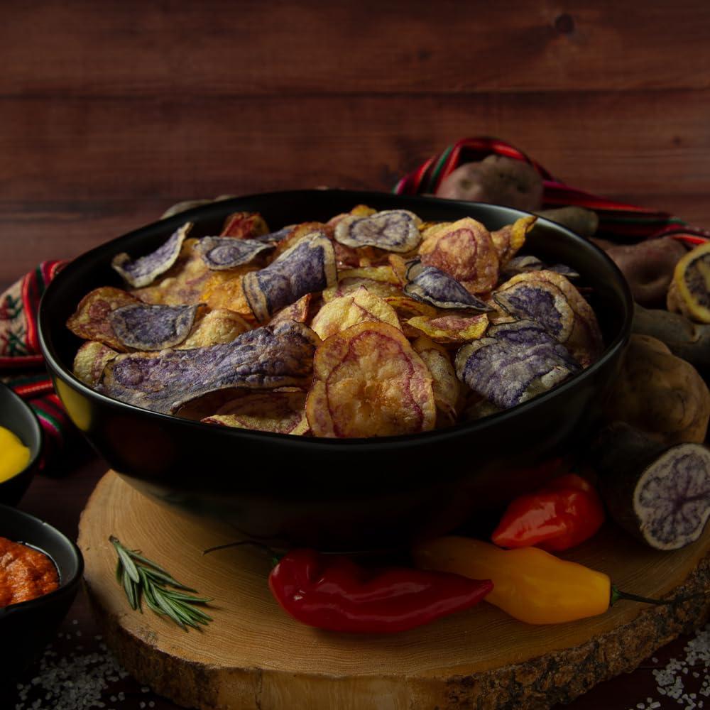 Tiyapuy Tiyapuy Peruvian Mix Native Potato Chips - Naturally Gluten Free Oleic High Oil Organic Potato Healthy Snack - 5.6 Oz, Pack of 5