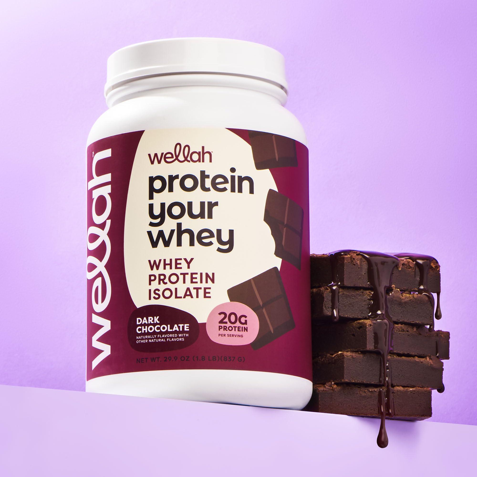 Wellah Wellah Protein Your Whey (30 Servings, Dark Chocolate) - Whey Protein Isolate Protein