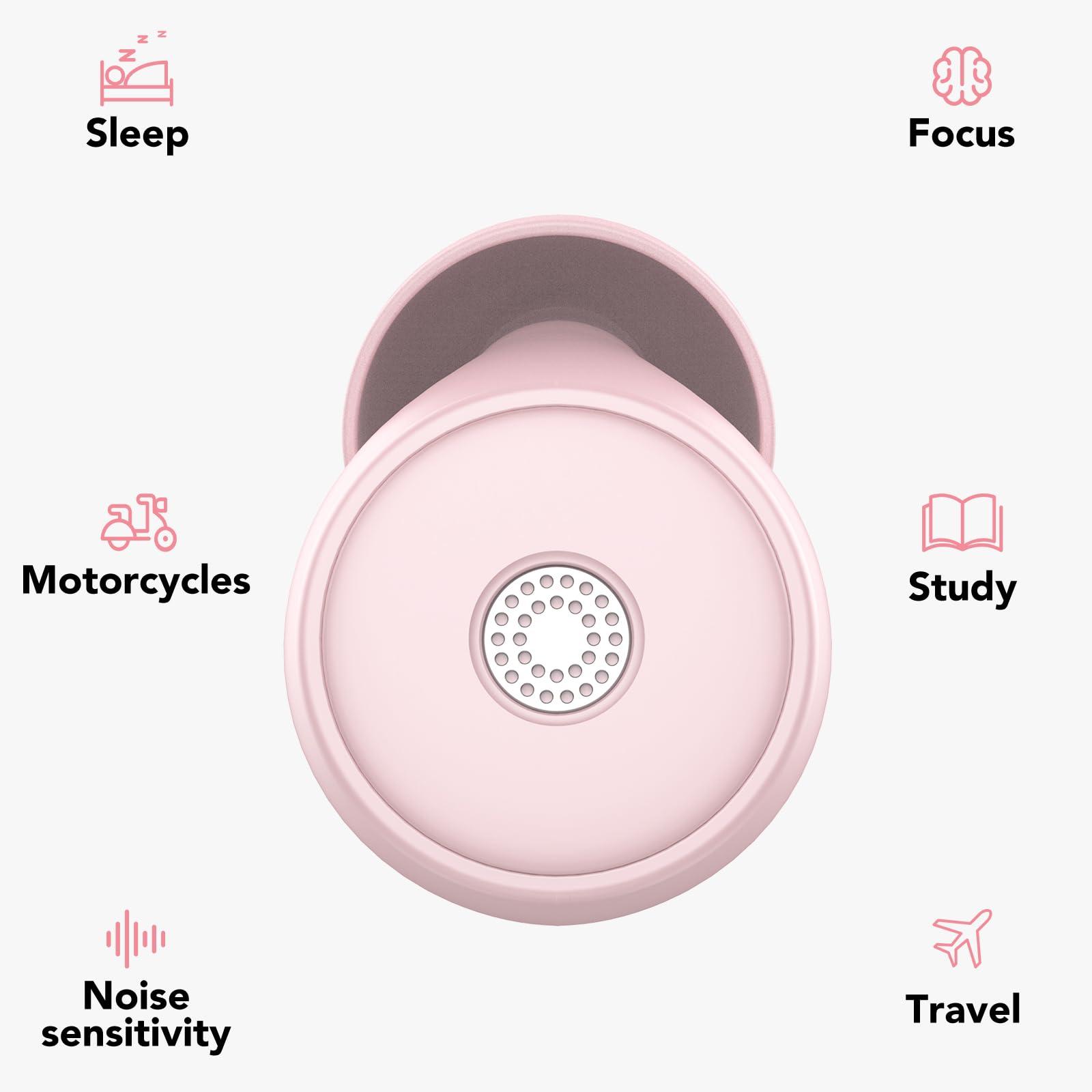 IKT Ear Plugs for Sleeping Noise Cancelling -45dB, Quiet Earplugs for Hearing Protection with Soft and Reusable Silicone, Ear Plugs for Sleep, Concerts, Flights, Studying (Pink)