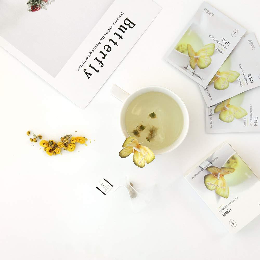 KKOKDAM KKOKDAM Korean Tea Gift Set 6 Flavor Butterfly Tea Bag Sampler Fancy Tea Bags for Gifting Elegant Korean Gift Box for Tea Lovers