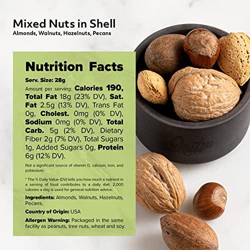 NUTS - U.S. - HEALTH IN EVERY BITE ! NUTS U.S. – Mixed Nuts In Shell (Almonds, Walnuts, Hazelnuts, Pecans) | No Added Colors and No Artificial Flavors | Fresh Buttery Taste and Raw |Packed In Resealable Bags!!! (6 LBS)