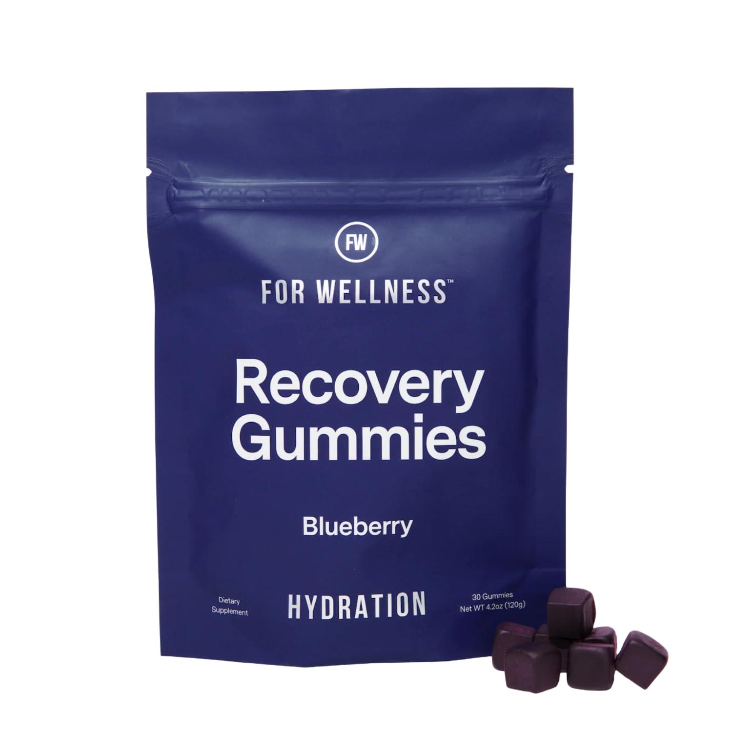 For Wellness Electrolyte Recovery Gummies Blueberry Flavor Hydration Gummies with VitaBlue Blueberries & Electrolytes - Exercise Recovery, Energy Boost, Replenishment & Antioxidants Non-GMO, Vegan, Gluten-Free