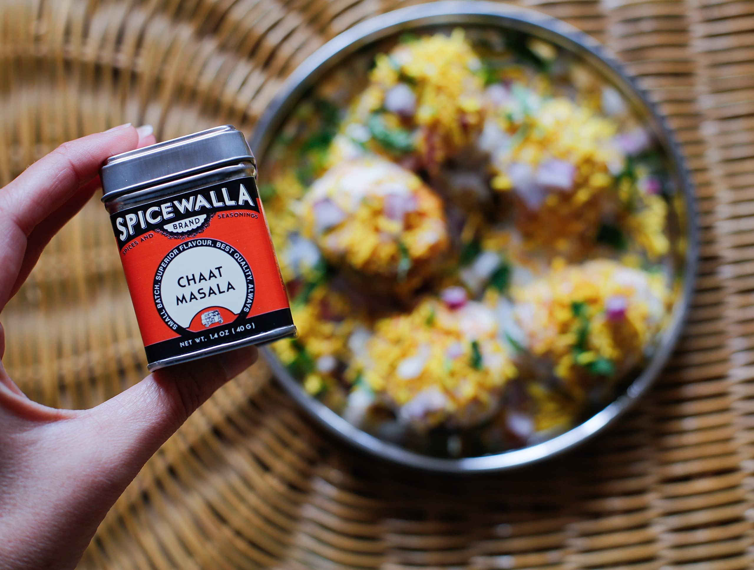SPICEWALLA Spicewalla Masala Indian Spice 6 Pack | Chai Masala, Tandoori Masala, Garam Masala, Chaat Masala, Chai Masala, Madras Curry Powder | Non-GMO, Indian Spices Gift Set