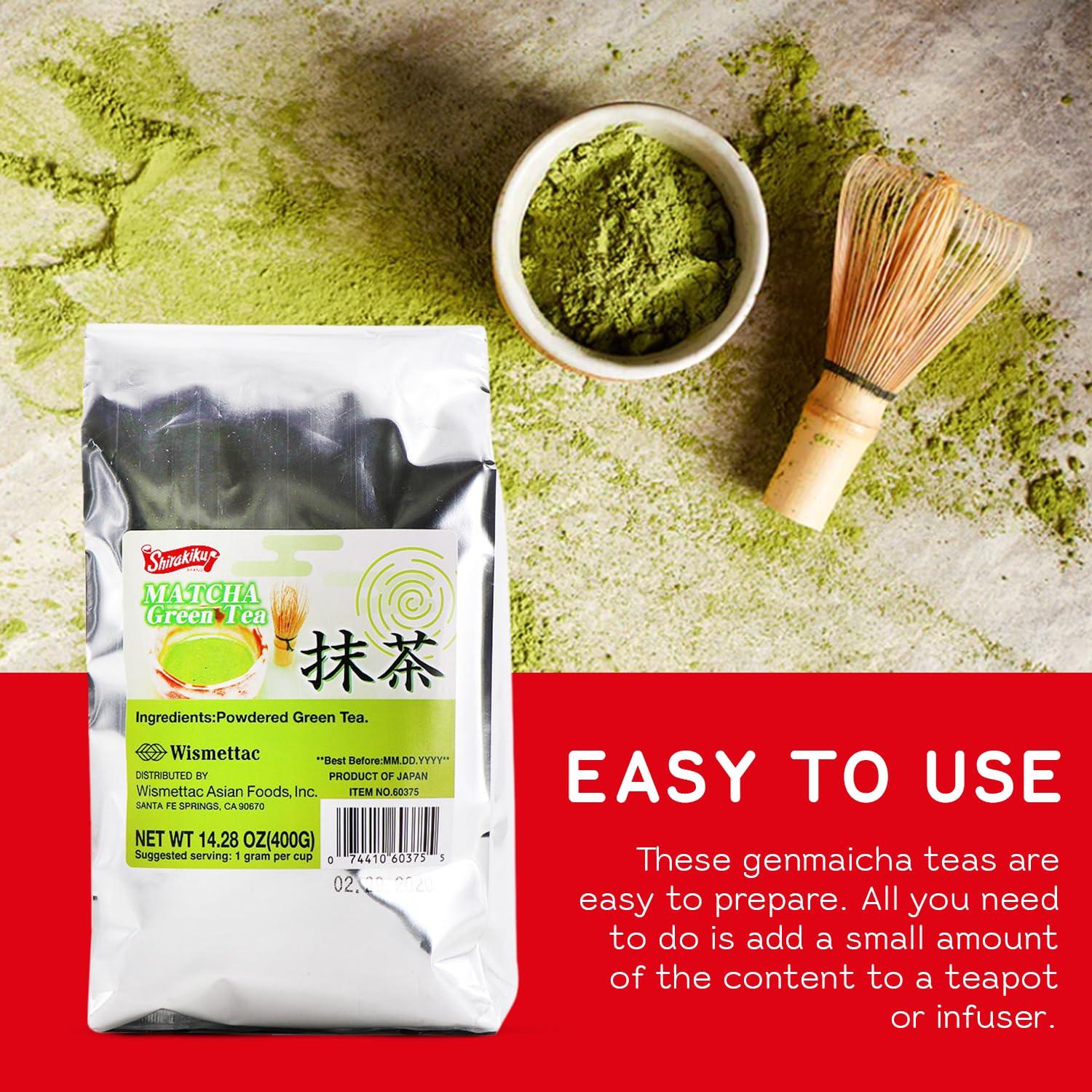 SHIRAKIKU BRAND SHIRAKIKU Matcha Green Tea Powder | Authentic Japanese Matcha for Traditional Teas | Prefect for Asain Lattes, Smoothies, Baked Goods | 14.28 OZ Pack of 1