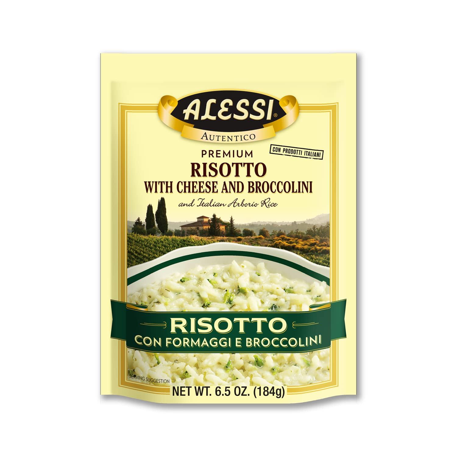 Alessi Alessi Autentico, Premium Seasoned Risotto, Italian Arborio Rice, Easy to Prepare, 6.5 Ounce (Cheese & Broccolini, Pack of 6)