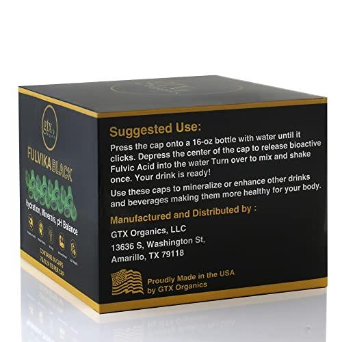 Fulvika Trace Minerals Supplement in Bottle Caps (60 Servings)(Flavorless) 74 Trace Minerals from Pure Humic & Pure Fulvic Acid Concentrated, Plant-Based, Electrolytes & Alkaline pH (Kosher)