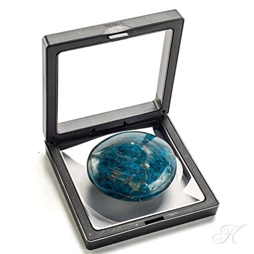 KALIFANO KALIFANO Blue Apatite Palm Stone with Healing & Calming Effects - AAA Grade High Energy Apatito Azul Worry Stone - Reiki Crystal Used for Intuition (Family Owned and Operated)