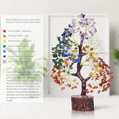 YATSKIA YATSKIA 7 Chakra Tree of Life, Crystals and Healing Stones, Birthday Gifts for Women - Crystal Tree for Positive Energy, Office Decor, Gifts for Women, Mom Birthday Gifts for Women