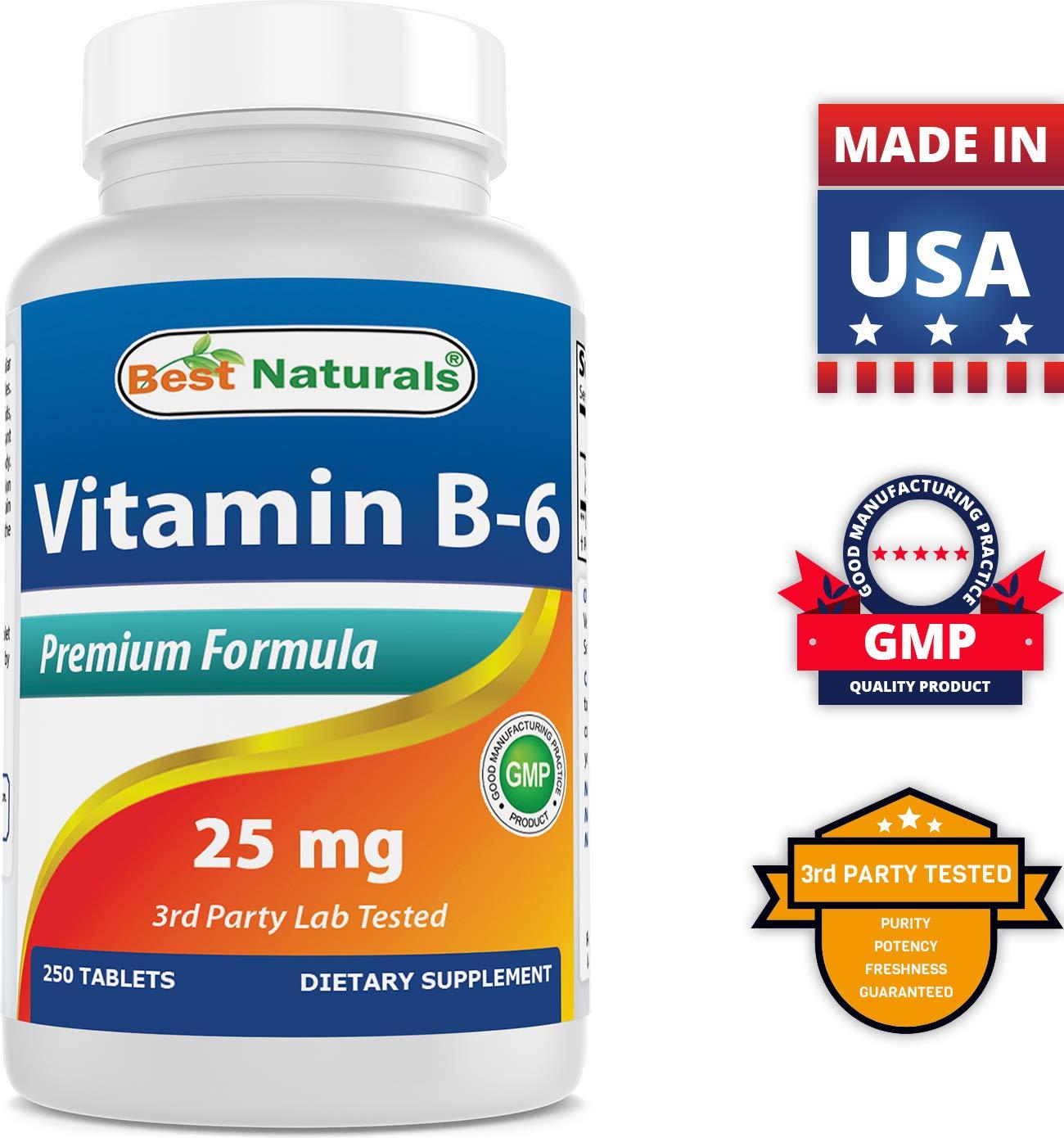 Best Naturals Best Naturals Vitamin B6 25mg 250 Tablets (250 Count (Pack of 3))