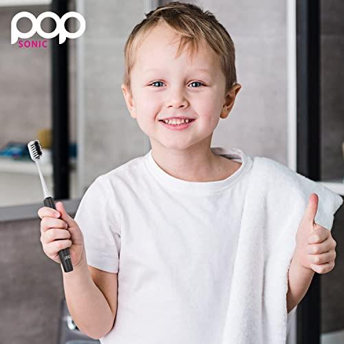 Pop Sonic Go Plus Sonic Toothbrushes for Adults w/Electric Toothbrush Case (Black) - Electric Toothbrush for Adults & Kids - Sonic Toothbrush w/ 2 Speeds - 18000-24000 Vibrations Per Minute