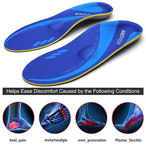 STSVZORR High Arch Support Insoles Plantar Fasciitis Orthotic Shoes Inserts Relieve Flat Feet Heel Pain Athletic Cushioning