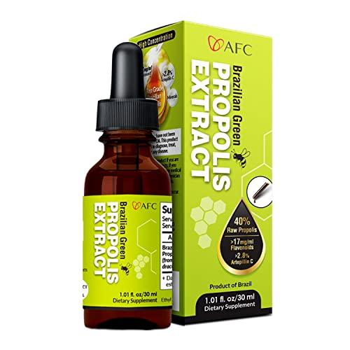AFC AFC Japan Brazilian Green Propolis Extract – Highest Artepilin C (>2.8% or >28mg/ml) & Flavonoids (>17mg/ml), Premium Quality, for Immune Booster, Tincture, Concentrated Liquid